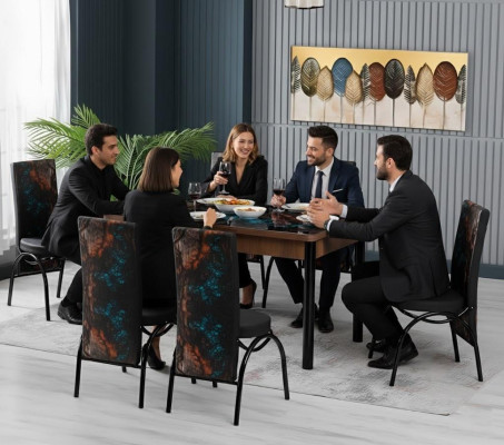 Esszimmer Essgruppen Esstisch Stühle Rechteckig Mehrfarbig Modern