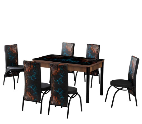 Esszimmer Essgruppen Esstisch Stühle Rechteckig Mehrfarbig Modern