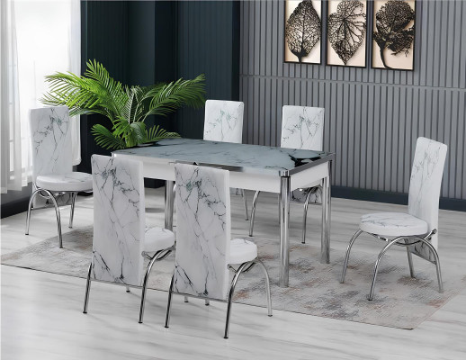 Esszimmer Essgruppen Esstisch Stühle Rechteckig Modern Weiß Komfort