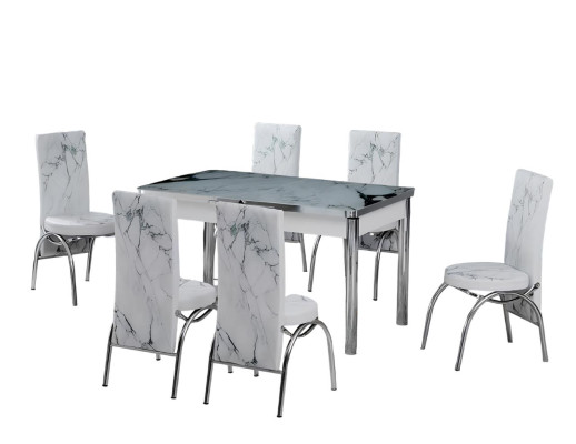Esszimmer Essgruppen Esstisch Stühle Rechteckig Modern Weiß Komfort