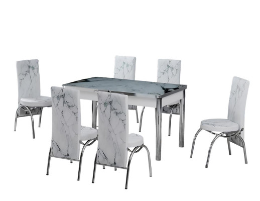 Esszimmer Essgruppen Esstisch Stühle Rechteckig Weiß Modern Luxus
