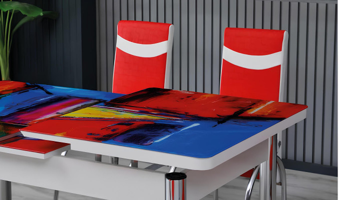 Esszimmer Essgruppen Esstisch Stühle Rechteckig Modern Mehrfarbig