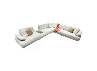 Ecksofa Modernes Design Beigefarben Eleganter Stil Weiche Polsterung