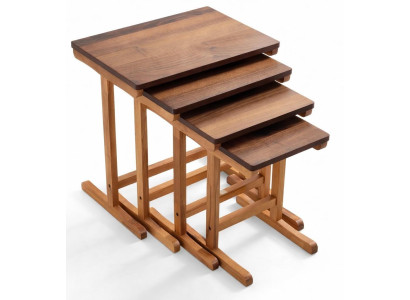 Einstecktisch Farbe Braun Klassischer Stil Holzplatte Holzbeine Neu
