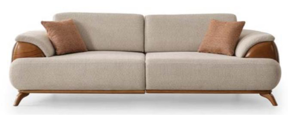 3-Sitzer-Sofa Beige Farbe Moderner Stil Modular Weiche Armlehnen Neu