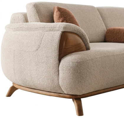 3-Sitzer-Sofa Beige Farbe Moderner Stil Modular Weiche Armlehnen Neu
