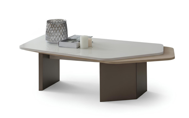 Couchtisch Moderner Stil Hellbraune Farbe Holzoberfläche Holzbeine Neu