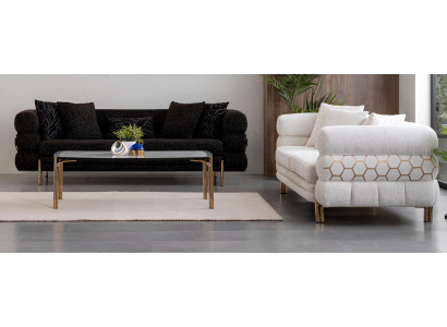 Sofa-Set: 4-Sitzer Sofa, 3-Sitzer Sofa und Couchtisch Stil Modern