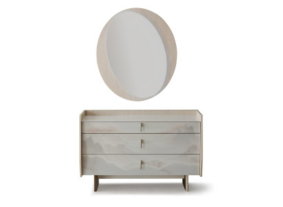 Kommode Beige Farbe Moderner Stil Holzrahmen Holzbeine Vertikale Griffe