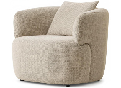 Sessel Moderner Stil Beige Holzrahmen Elegantes Design Polstersessel