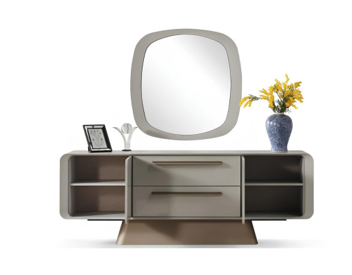 Esszimmer-Set Tisch Konsoltisch Beige Farbe Spiegel Moderner Stil Neu