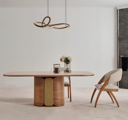 Esszimmer-Set Tisch Konsoltisch Spiegel Braun Farbe Moderner Stil Neu
