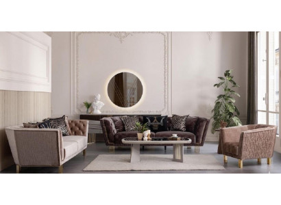 Luxus-Set: 4er & 3er Sofa, Sessel und Couchtisch Modernes Design