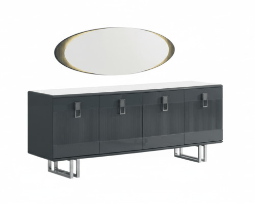 Esszimmer-Set mit Tisch, 4 Stühlen und Sideboard, 6-teilig