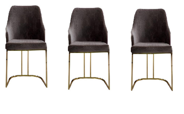 Esszimmer-Set: Esstisch, 3 Stühle, Sideboard & Spiegel Modern Luxus