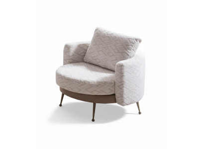 Sessel Modern Weiß Gemustert Elegant Design Couch Polstersofa Neu