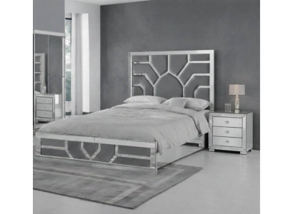 Stilvolles Schlafzimmer-Set mit Bett und elegantem Nachttisch