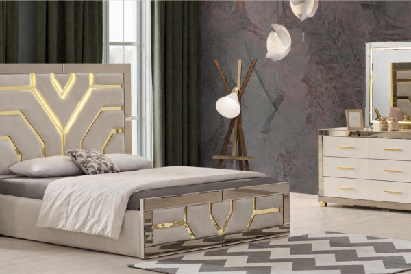 Schlafzimmer -Set 2-tlg. – Bett & Schminktisch im modernen Stil
