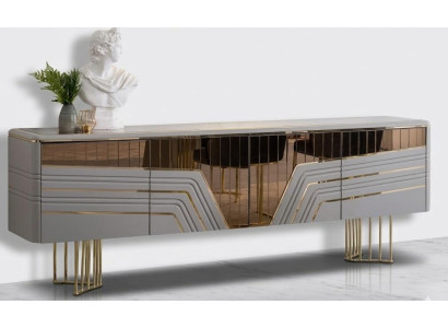 Modernes Sideboard in Weiß & Gold Stilvolle Kommode fürs Wohnzimmer
