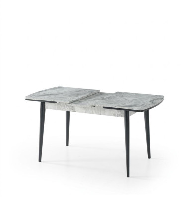Esszimmer-Set Esstisch 4x Stuhl Grau Komfortabel Marmor Modern