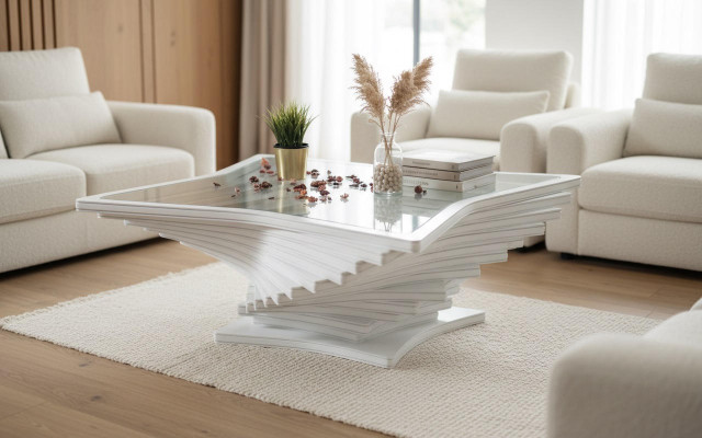 Couchtisch Modern Wohnzimmer Weiß Neu Holz Elegant Stilvoll Komfort