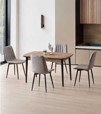 Esszimmer-Set 6x Stuhl Weich Bequem Modern Komfortabel Grau Stilvoll