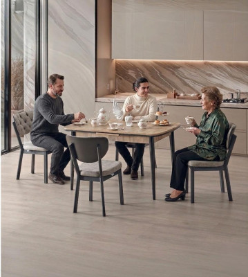 Esszimmer-Set 4x Stuhl Weich Bequem Moderner  Komfortabel Grau