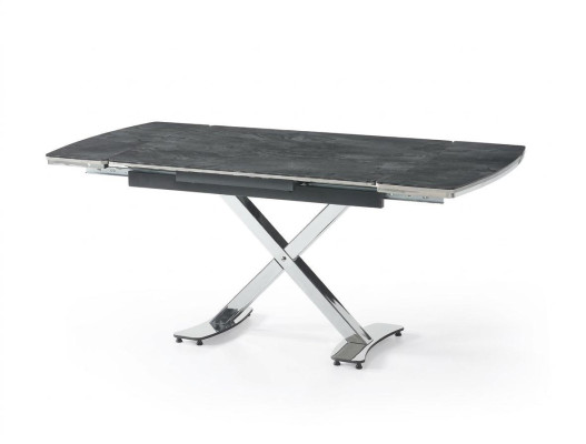 Esszimmer-Set Esstisch 4x Stuhl Grau Komfortabel Modern Ausziehbar