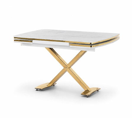 Esszimmer-Set Esstisch 4x Stuhl Modern Marmor Komfortabel Ausziehbar