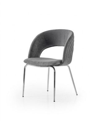Esszimmer-Set Esstisch 4x Stuhl Grau Ausziehbar Modern Auf Rädern