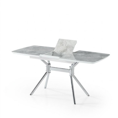 Esszimmer-Set Esstisch 4x Stuhl Modern Grau Komfortabel Ausziehbar