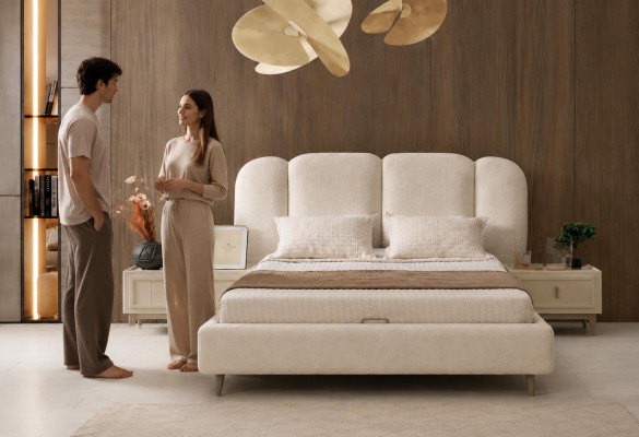 Nachttisch bequem minimalistisch beige schön modern neu