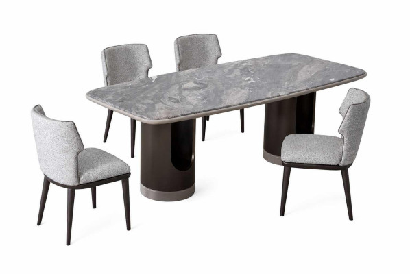 Esszimmer Luxuriöses Einrichtung Modern Set Esstisch + 4x Stühle Designer