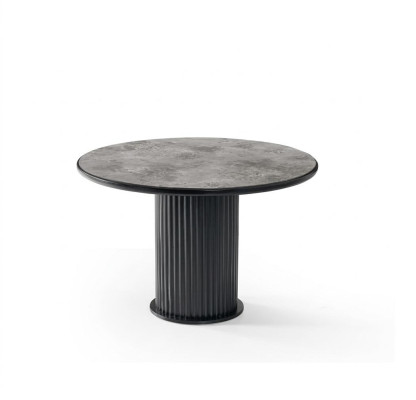 Esszimmer-Set Esstisch 4x Stuhl Modern Marmor Komfortabel Schwarz