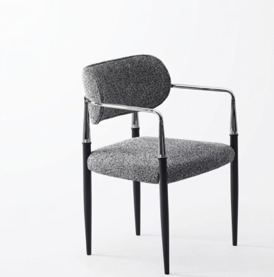 Esszimmer-Set Esstisch 4x Stuhl Modern Marmor Komfortabel Schwarz