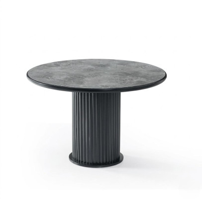 Esszimmer-Set Esstisch 4x Stuhl Schwarz Komfortabel Marmor Modern