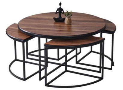 Neu Modern Couchtische Wohnzimmer Holz Rund Komfort Braun Exklusiv