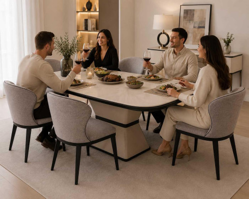 Esszimmer Esstisch mit 6x Stühle Designer Komplettes Luxusmöbel