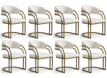 Luxuriöses beiges Stuhlsetset acht Stühle Esszimmerstuhl Küchenstuhl
