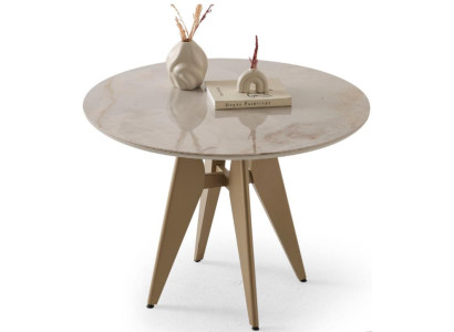 Couchtisch Modern Wohnzimmer Beige Rund Elegant Stilvoll Komfort Neu
