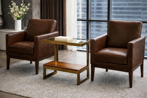 Couchtisch Beistelltische Wohnzimmer Rechteckig Glas Braun Neu Holz