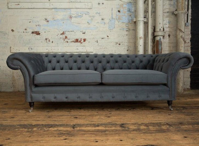 Chesterfield Design Sofa 4 Sitzer Couch Polster Luxus Klassische Textil Couchen