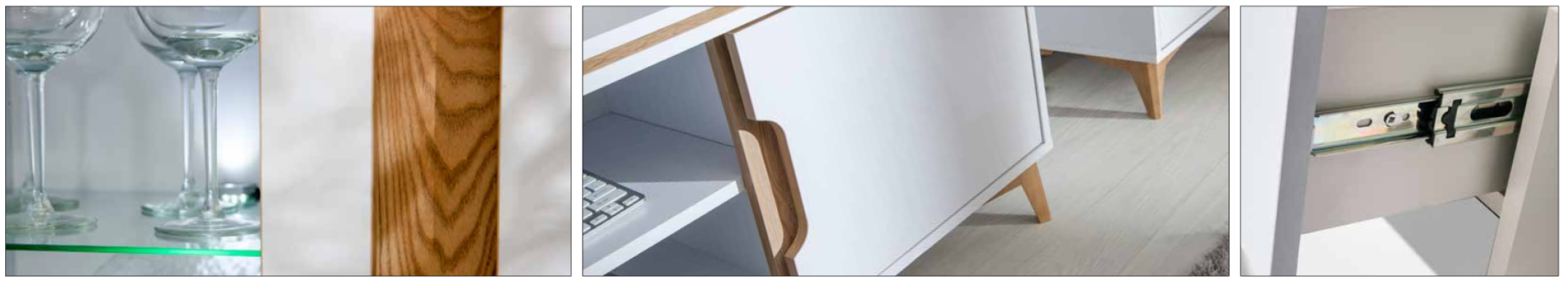 Vitrine Anrichte Schrank Regal Modern Stil Wohnzimmer Kommoden Glas Kollektion