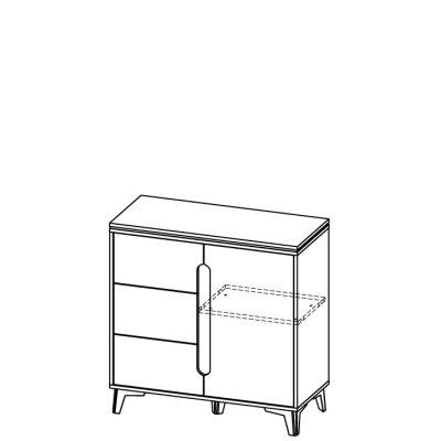 Kommode Highboard Sideboard Schrank Modern Wohnzimmer Kollektion Vitrine