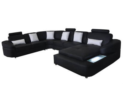 Leder Sofa Couch Wohnlandschaft Eck Garnitur Design Modern Sofas U-Form Couchen