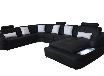 Leder Sofa Couch Wohnlandschaft Eck Garnitur Design Modern Sofas U-Form Couchen