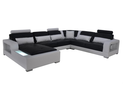 Leder Sofa Couch Wohnlandschaft Eck Garnitur Designer Modern Polster UForm Sitz