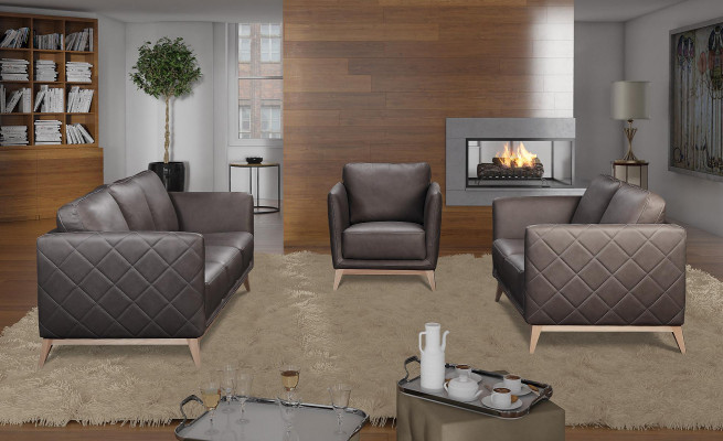 Leder Design Couch Polster Sitz 3+1+1 Garnitur Sofa Garnituren Kunstleder Sofas