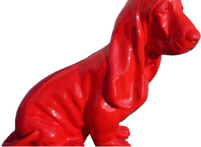 Abstrakte Deko Figur Statue Skulptur Figuren Statuen Skulpturen Roter Hund Neu