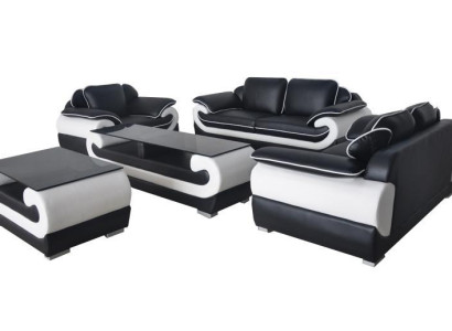 Sofa Couch Garnitur Sitz Polster Komplett Set 3+2+1 Sofas Designer Couchen + USB